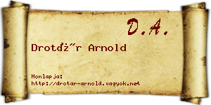 Drotár Arnold névjegykártya